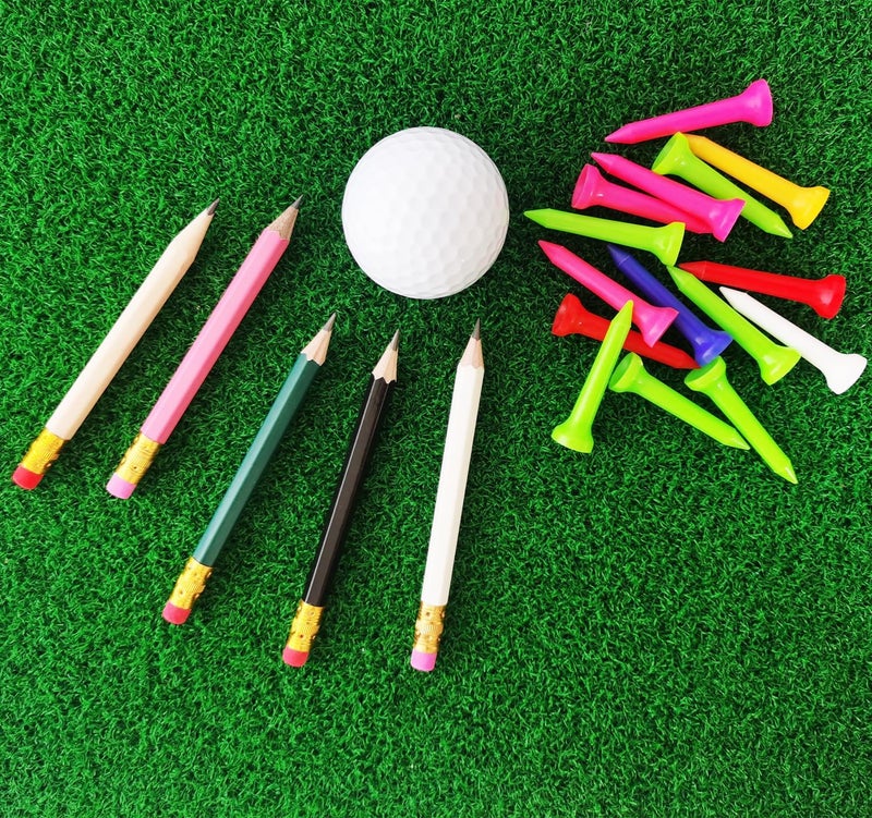 Adhere 25pcs Golf Pencils with eraser Hexagon Wooden Pencils Graphite 2B for Golf Event Scoring,Classroom,Wedding,Company Meetings,Pew, Pocket (Black・White・Green・Pink・Nature・50pcs) - Image 5
